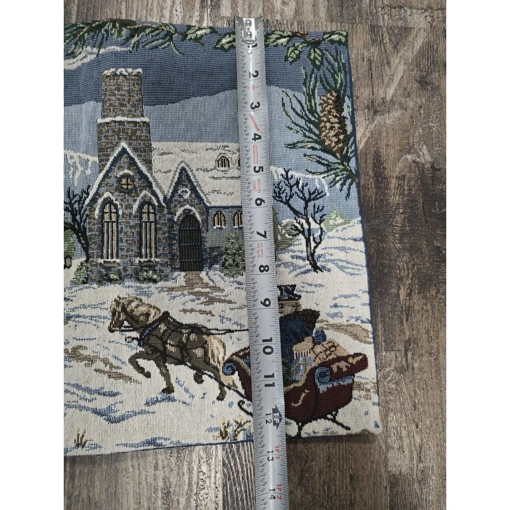The Manual Woodworkers & Weavers Village Carolers Tapestry Table Runner 32”x 12”